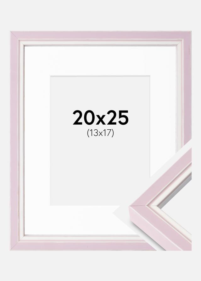 Cadre Diana Rose 20x25 cm - Passe-partout Blanc 14x18 cm
