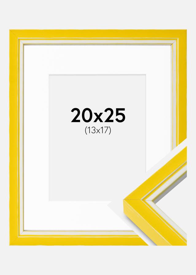 Cadre Diana Jaune 20x25 cm - Passe-partout Blanc 14x18 cm