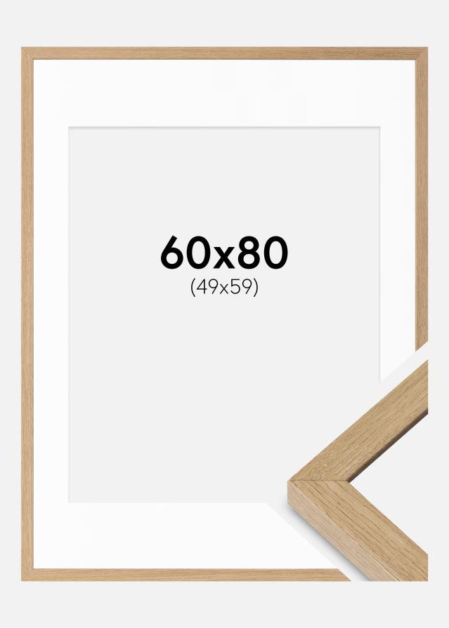 Cadre Hermes Chêne Naturel 60x80 cm - Passe-partout Blanc 50x60 cm