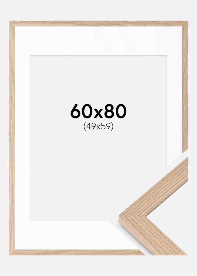 Cadre BGA Classic Chêne 60x80 cm - Passe-partout Blanc 50x60 cm