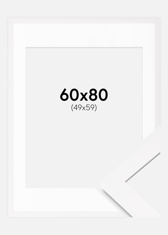 Cadre BGA Classic Blanc 60x80 cm - Passe-partout Blanc 50x60 cm