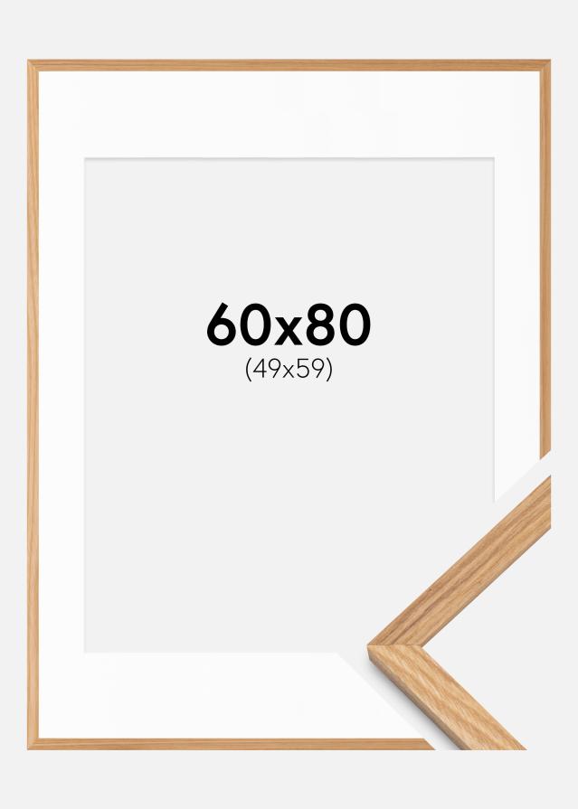 Cadre Chêne Massiv 60x80 cm - Passe-partout Blanc 50x60 cm