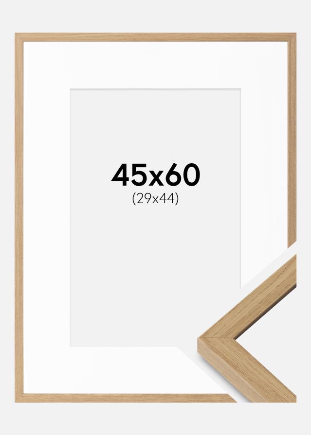 Cadre Ares Chêne Naturel 45x60 cm - Passe-partout Blanc 30x45 cm