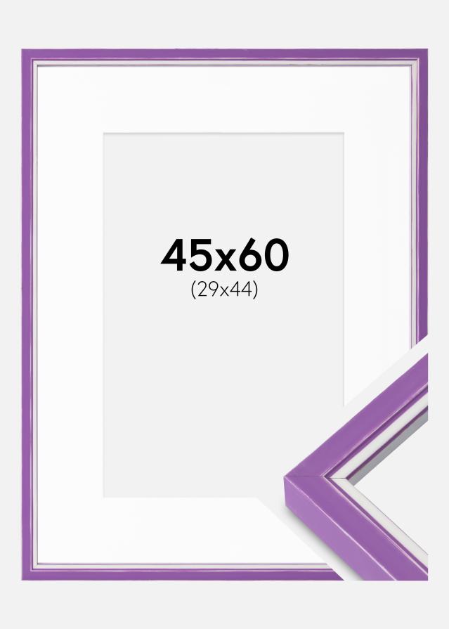 Cadre Diana Violet 45x60 cm - Passe-partout Blanc 30x45 cm