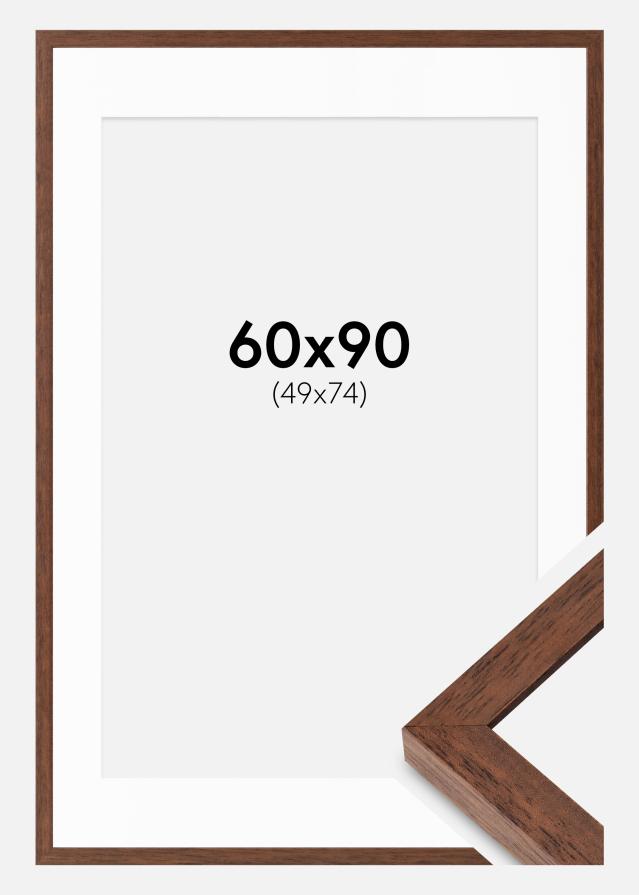 Cadre Hermes Teak 60x90 cm - Passe-partout Blanc 50x75 cm