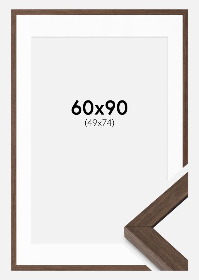 Cadre Hermes Noyer 60x90 cm - Passe-partout Blanc 50x75 cm