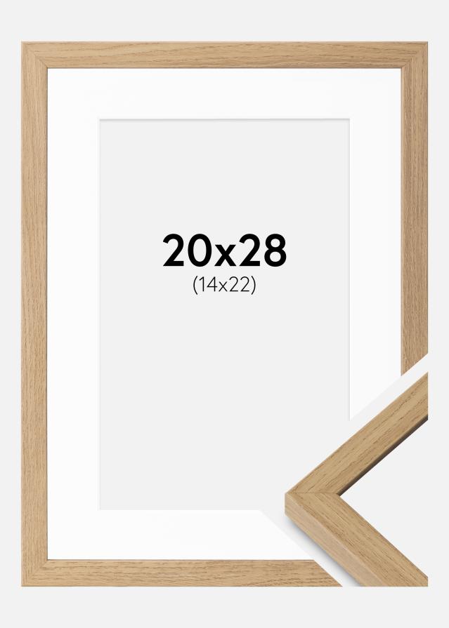 Cadre Ares Chêne Naturel 20x28 cm - Passe-partout Blanc 15x23 cm