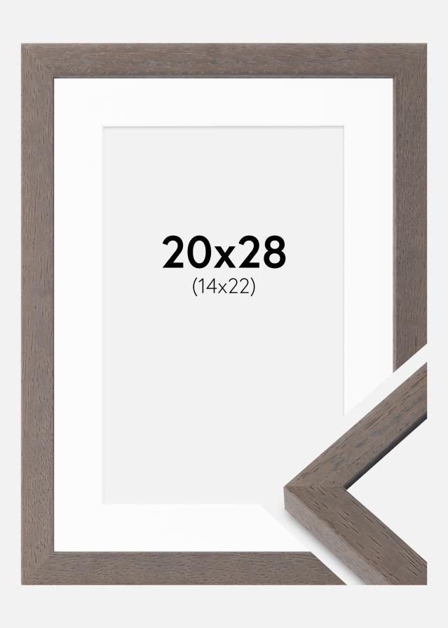 Cadre Hermes Gris 20x28 cm - Passe-partout Blanc 15x23 cm