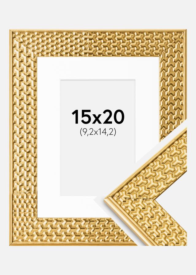 Cadre Grace Or 15x20 cm - Passe-partout Blanc 4x6 inches
