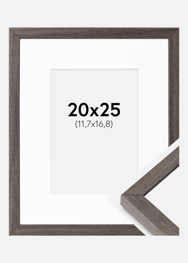 Cadre Ares Chêne Gris 20x25 cm - Passe-partout Blanc 5x7 inches