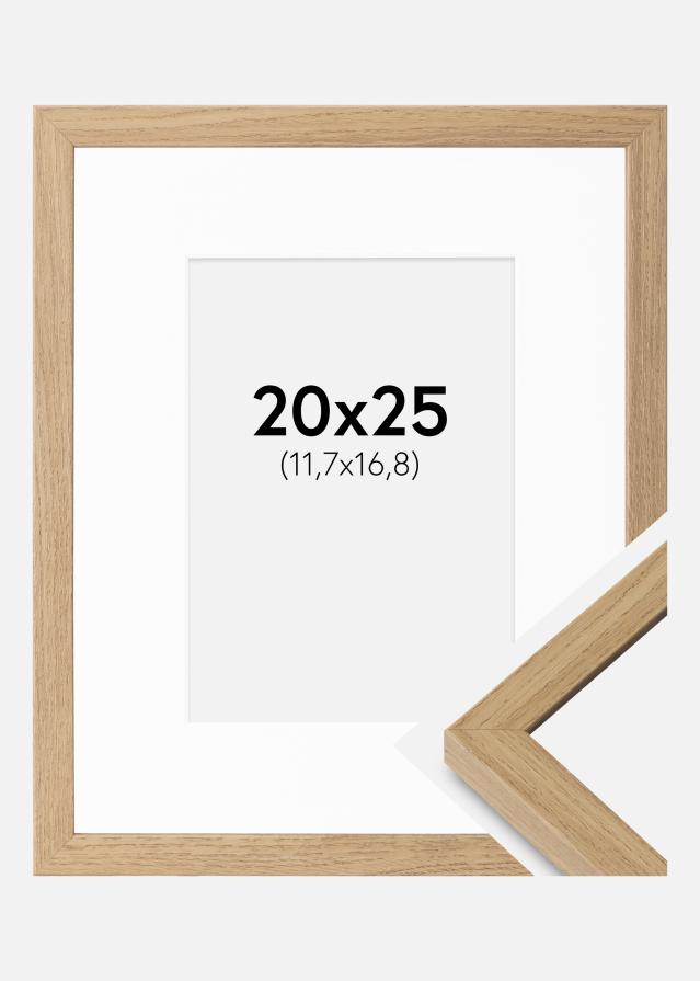 Cadre Ares Chêne Naturel 20x25 cm - Passe-partout Blanc 5x7 inches