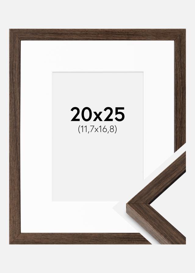 Cadre Ares Noyer 20x25 cm - Passe-partout Blanc 5x7 inches