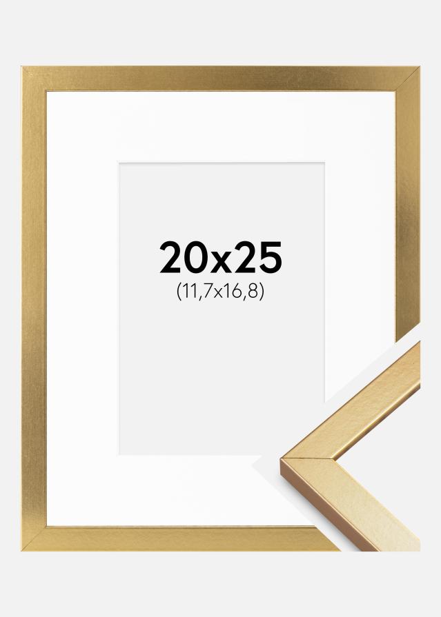 Cadre Minerva Or 20x25 cm - Passe-partout Blanc 5x7 inches
