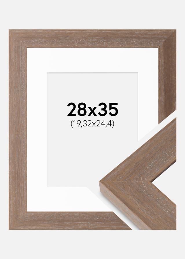 Cadre Juno Gris 28x35 cm - Passe-partout Blanc 8x10 inches