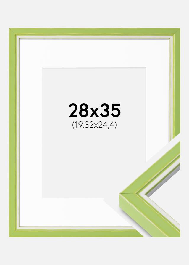 Cadre Diana Vert clair 28x35 cm - Passe-partout Blanc 8x10 inches