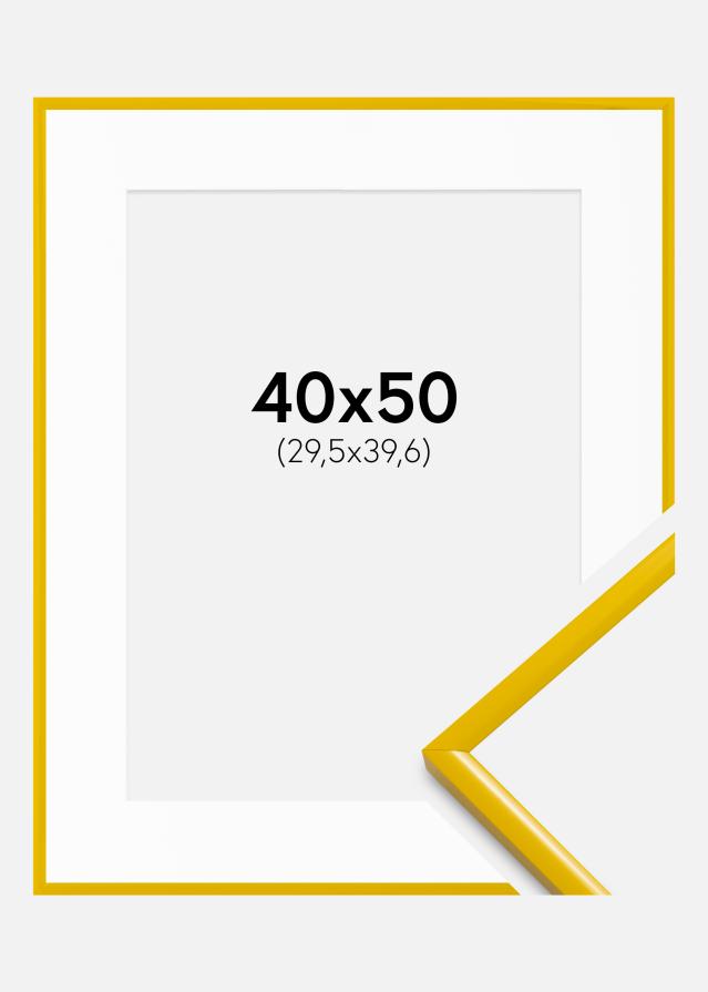 Cadre New Lifestyle Jaune 40x50 cm - Passe-partout Blanc 12x16 inches