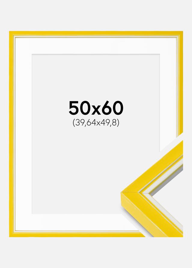 Cadre Diana Jaune 50x60 cm - Passe-partout Blanc 16x20 inches
