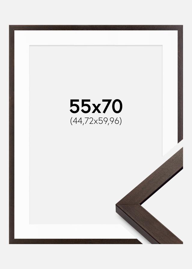 Cadre Selection Noyer 55x70 cm - Passe-partout Blanc 18x24 inches