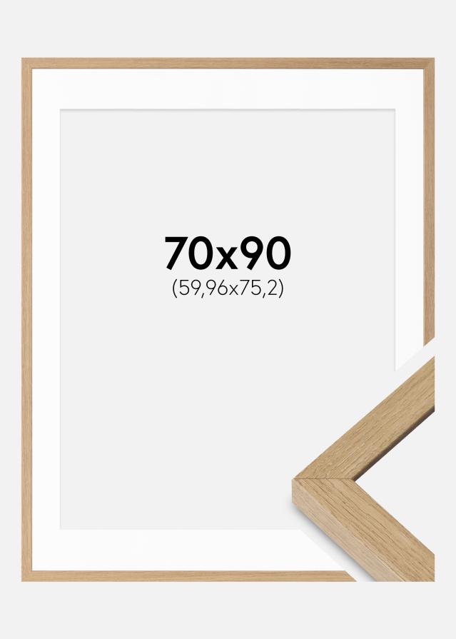 Cadre Hermes Chêne Naturel 70x90 cm - Passe-partout Blanc 24x30 inches