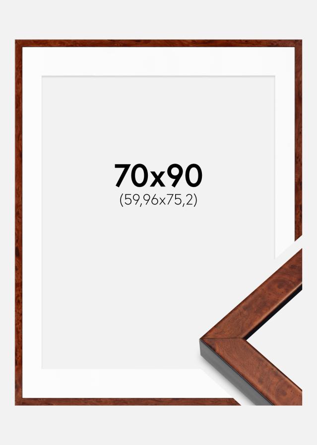 Cadre Hermes noyer 70x90 cm - Passe-partout Blanc 24x30 inches