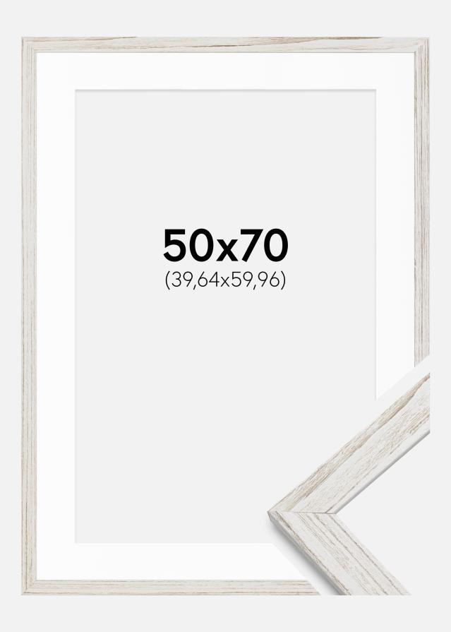 Cadre Stilren Vintage Blanc 50x70 cm - Passe-partout Blanc 16x24 inches