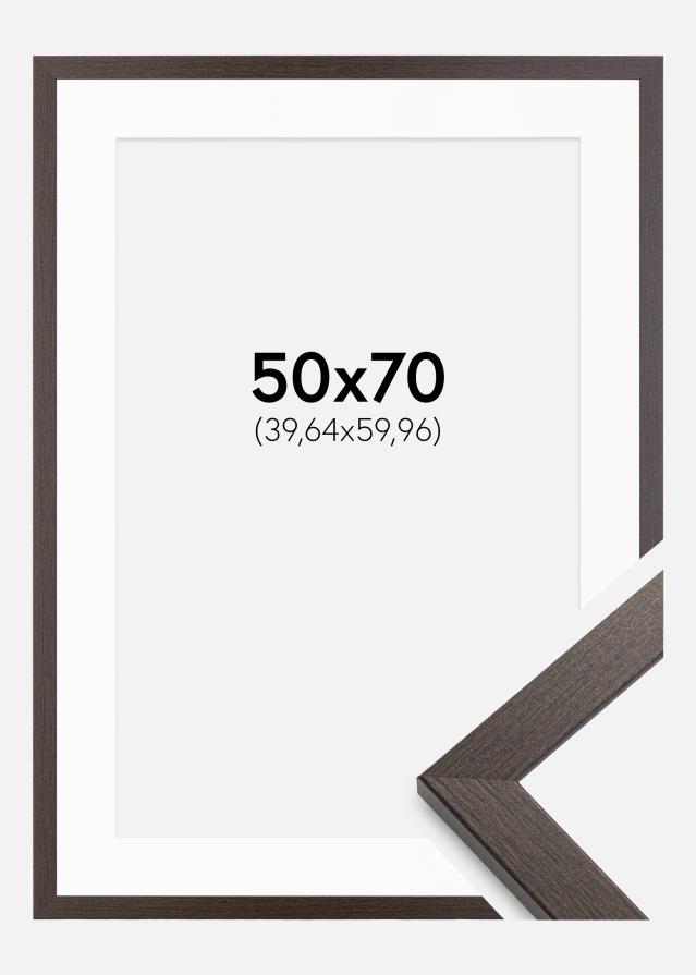 Cadre Stilren Wenge 50x70 cm - Passe-partout Blanc 16x24 inches