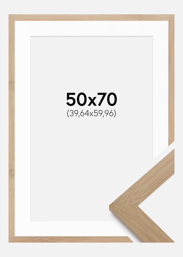 Cadre Hoei Bambou 50x70 cm - Passe-partout Blanc 16x24 inches