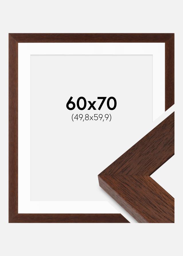Cadre Juno Teak 60x70 cm - Passe-partout Blanc 20x24 inches