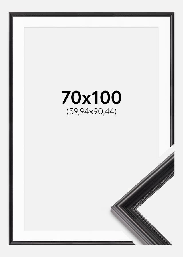 Cadre Gala Noir 70x100 cm - Passe-partout Blanc 24x36 inches