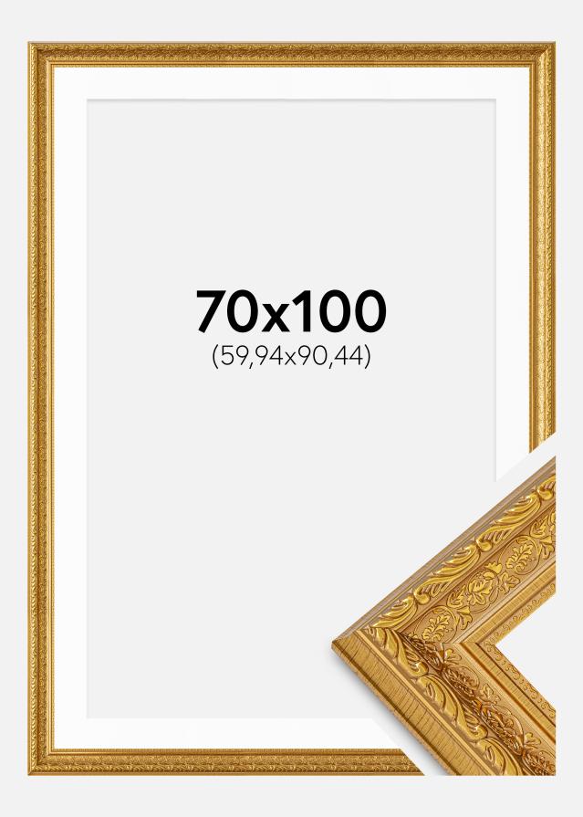 Cadre Ornate Or 70x100 cm - Passe-partout Blanc 24x36 inches