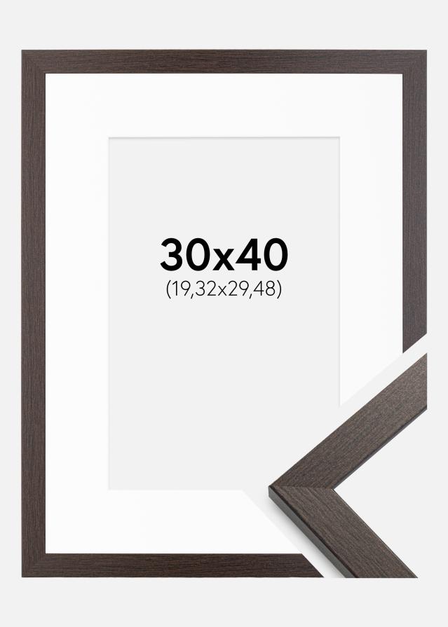 Cadre Stilren Wenge 30x40 cm - Passe-partout Blanc 8x12 inches