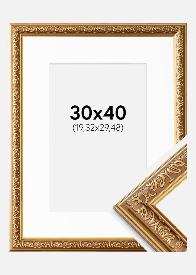 Cadre Swirl Or 30x40 cm - Passe-partout Blanc 8x12 inches