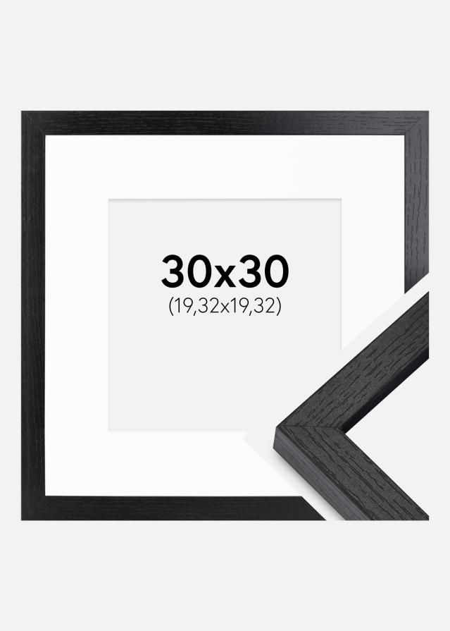 BGA Cadre Boîte Noir 30x30 cm - Passe-partout Blanc 8x8 inches
