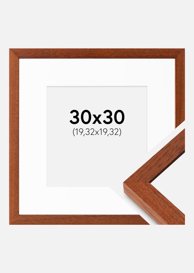 Cadre Hermes Cerise 30x30 cm - Passe-partout Blanc 8x8 inches