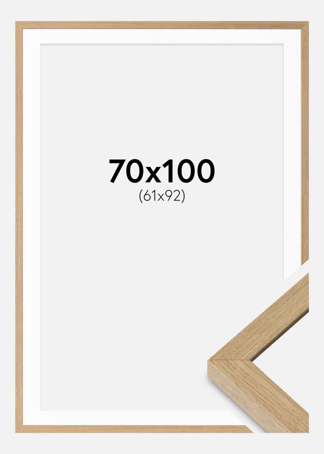 Cadre Hermes Chêne Naturel 70x100 cm - Passe-partout Blanc 62x93 cm