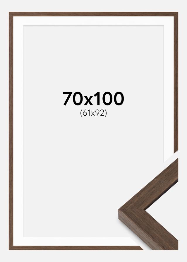 Cadre Hermes Noyer 70x100 cm - Passe-partout Blanc 62x93 cm