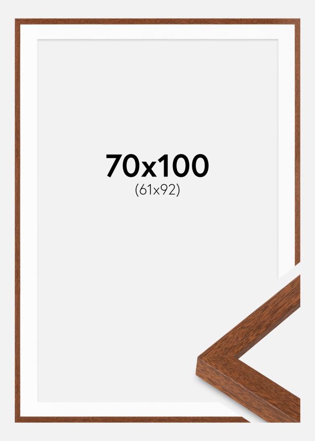 Cadre Modern Chaud Marron 70x100 cm - Passe-partout Blanc 62x93 cm