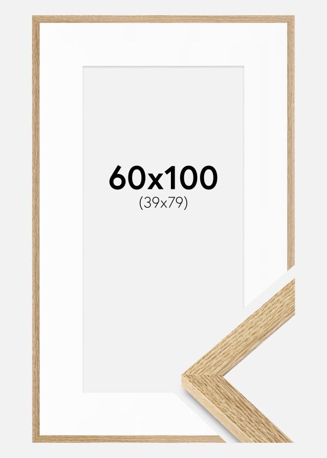 Cadre Selection Chêne 60x100 cm - Passe-partout Blanc 40x80 cm
