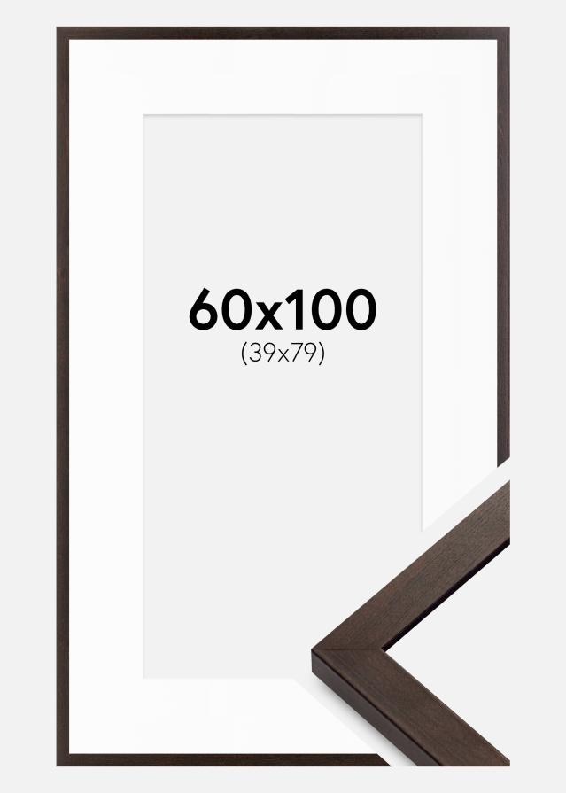 Cadre Selection Noyer 60x100 cm - Passe-partout Blanc 40x80 cm