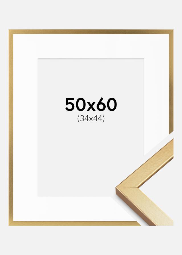 Cadre Minerva Or 50x60 cm - Passe-partout Blanc 35x45 cm