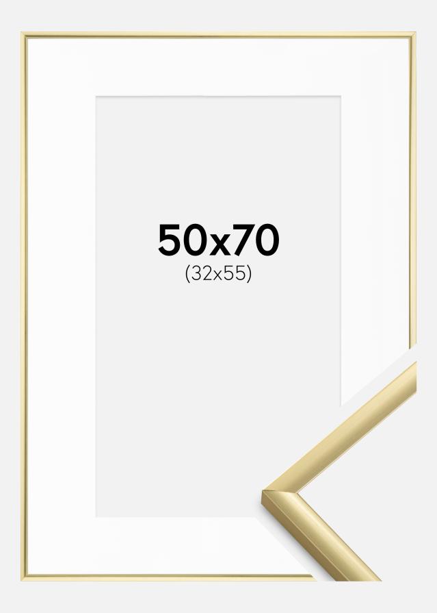 Cadre New Lifestyle Or 50x70 cm - Passe-partout Blanc 33x56 cm