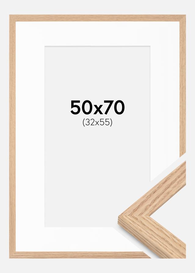 Cadre Tidlös Chêne Massif 50x70 cm - Passe-partout Blanc 33x56 cm