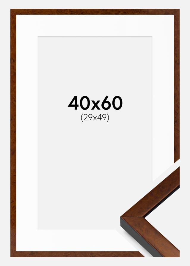 Cadre Ares Noyer 40x60 cm - Passe-partout Blanc 30x50 cm