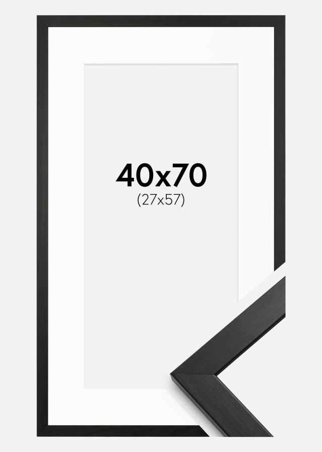 Cadre Stilren Noir 40x70 cm - Passe-partout Blanc 28x58 cm