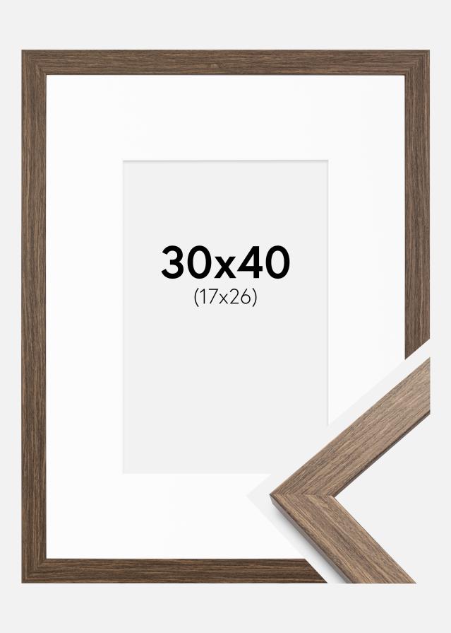 Cadre Stilren Froid Marron 30x40 cm - Passe-partout Blanc 18x27 cm