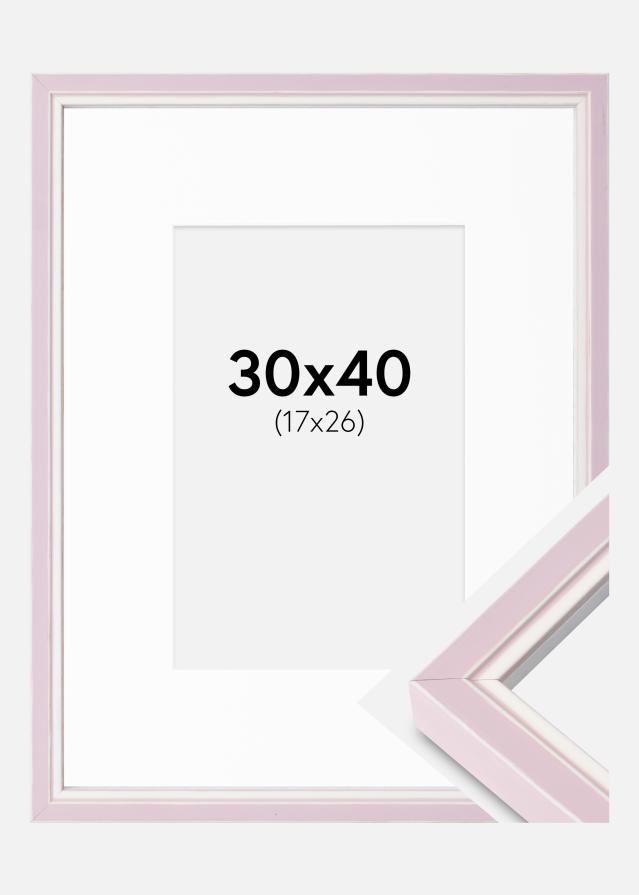 Cadre Diana Rose 30x40 cm - Passe-partout Blanc 18x27 cm