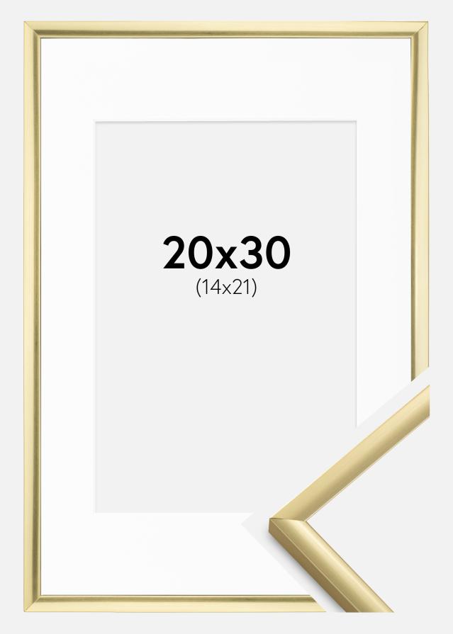 Cadre New Lifestyle Or 20x30 cm - Passe-partout Blanc 15x22 cm