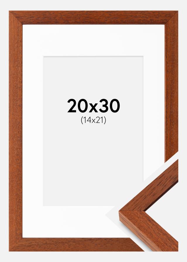 Cadre Hermes Cerise 20x30 cm - Passe-partout Blanc 15x22 cm