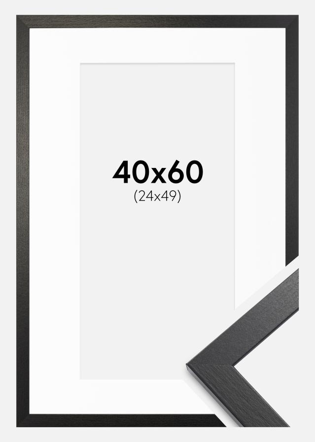 Cadre Stilren Chêne noir 40x60 cm - Passe-partout Blanc 25x50 cm