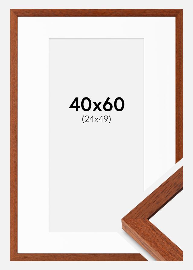 Cadre Hermes Cerise 40x60 cm - Passe-partout Blanc 25x50 cm